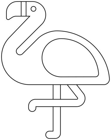 Flamingo Emoji Coloring Page